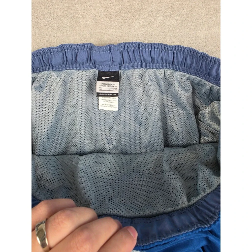 Nike Swim Shorts Mens XXL Blue Board Shorts Mesh Lined Drawstring Logo